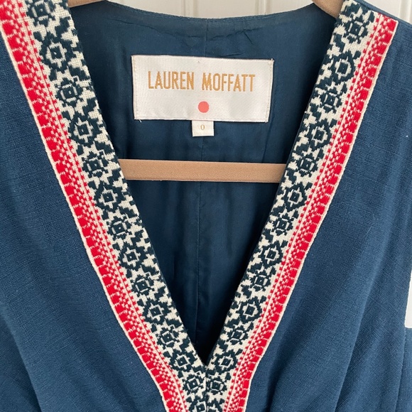 Lauren Moffet Embroidered Dress - Size 0 - Picture 3 of 6